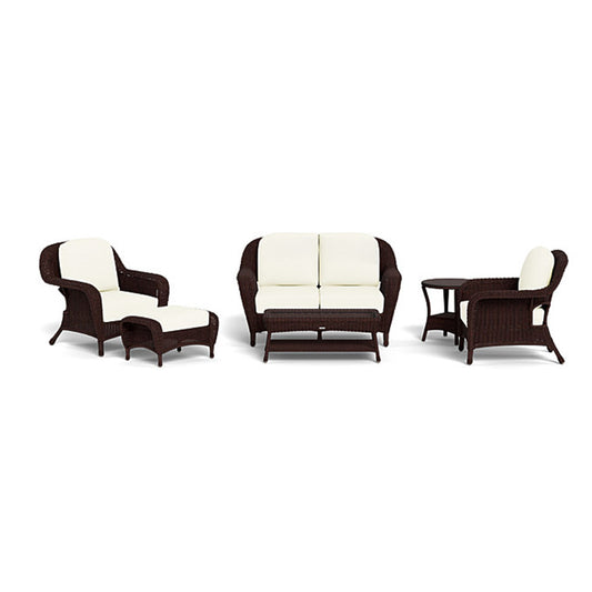 Sea Pines 6pc Outdoor Wicker Loveseat Set (Java)