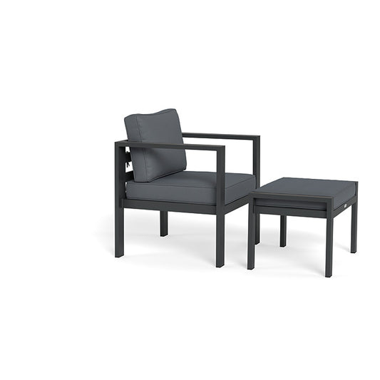 Lakeview Aluminum Chair and Ottoman Set