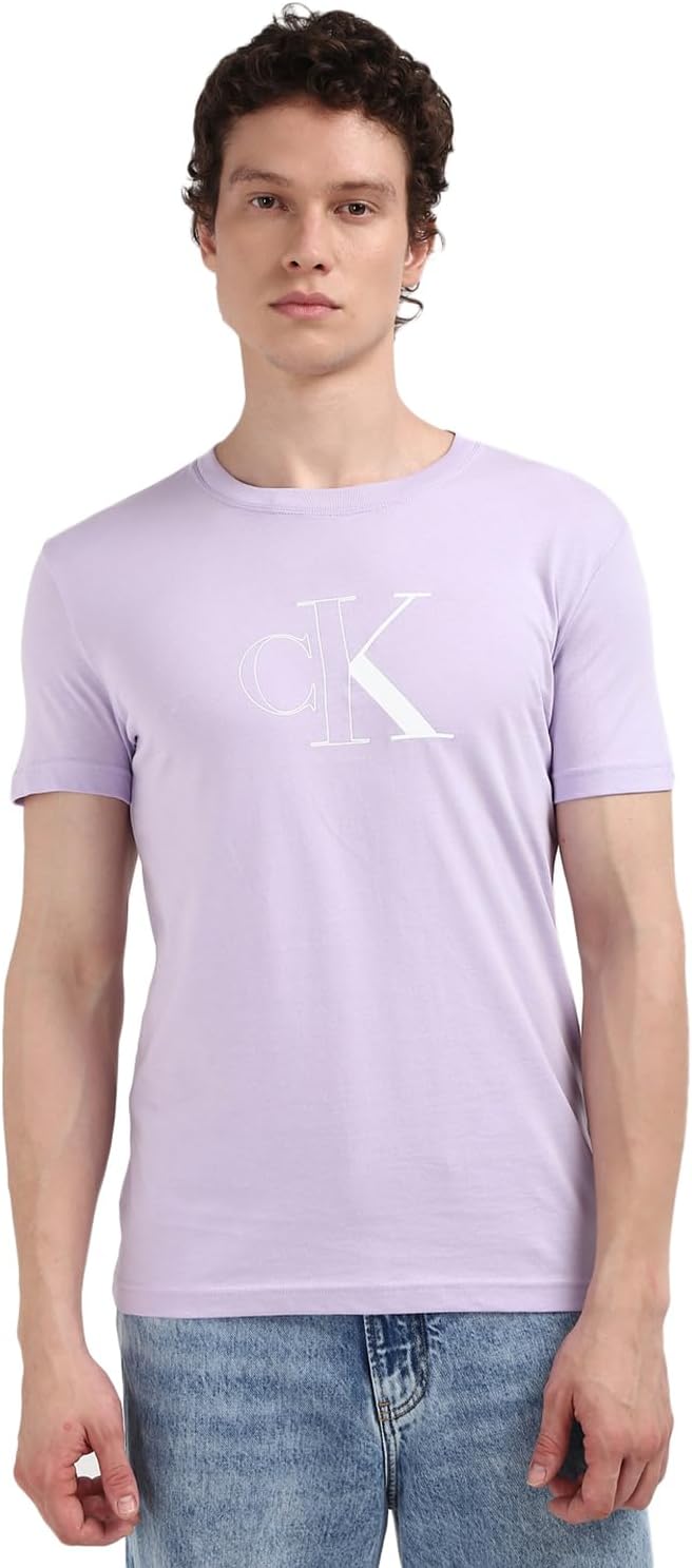 Calvin Klein Jeans Men's Outline Monologo Short Sleeve Round Neck T-Shirt