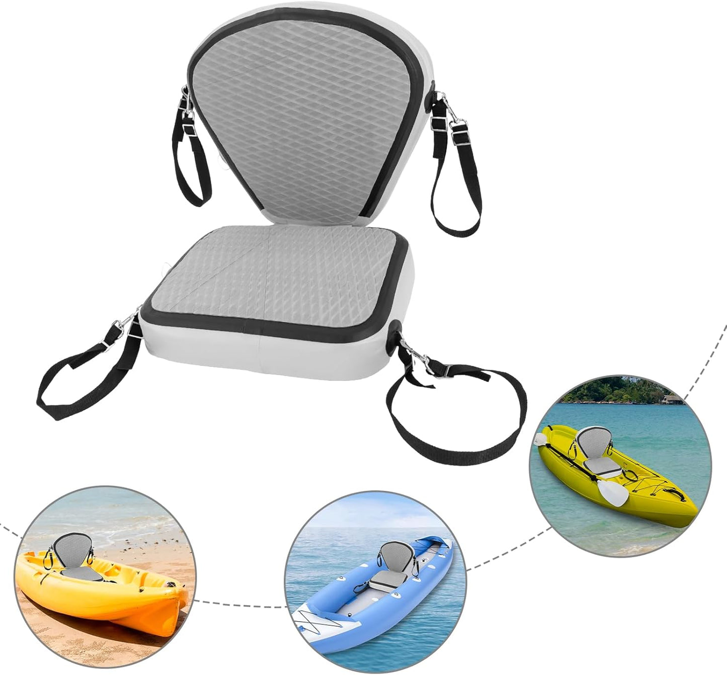 Kayak Seat Padded Kayak Seat Thicken Seat Cushion for Kayak Kayak Kayak Accessories Outdoors Fishing Boat Seat Detachable Paddle Board Seat Canoe Seats with Back Support Kayak Seat Cushion