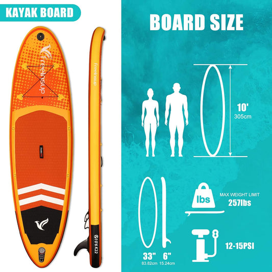 OceanLife Inflatable Stand Up Paddle Board - XT - with Kayak Seat, Paddle Boards for Adults 10'/10'6”/11', Accessories sup Pump Adaptor, Kayak Paddle
