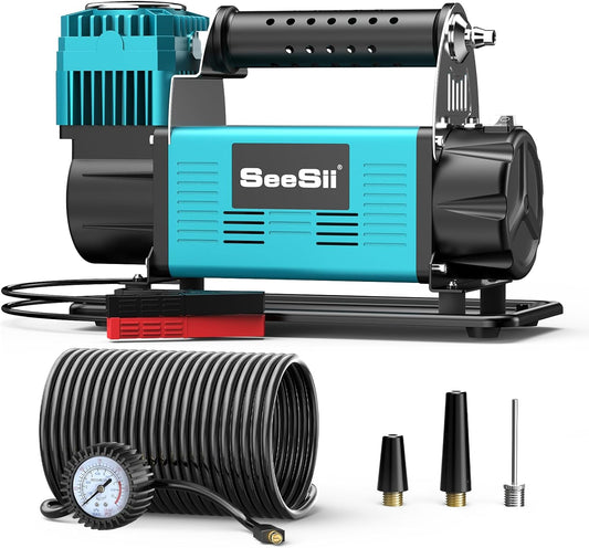 OLPUMP Pump Compressor - 12V Air Compressor Heavy Duty, 5.65 CFM Offroad Air Compressor Pump Portable, Max 150PSI for SUV RV Tire 4x4 Vehicle ATV UTV Tractor (Blue)