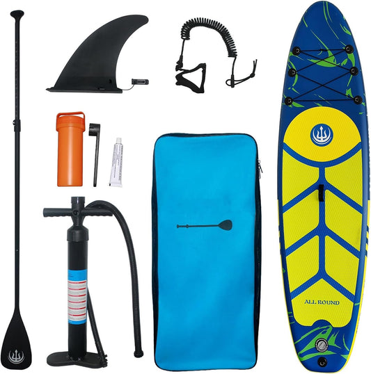 OceanLife Inflatable Paddle Board - ST - 10'6" Stand Up Paddle Boards with Premium Accessories, Aluminum Paddle, Pump, Safety Rope, Repair Kit, Backpack, Wide Stable Design, Non-Slip Deck Paddle Boards for Adults