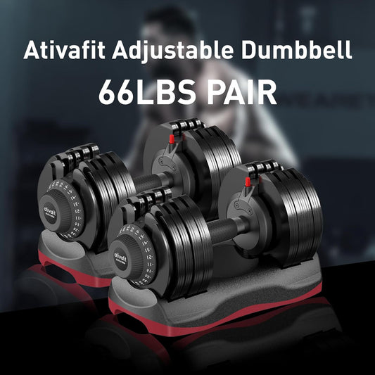 66 Lbs Adjustable Weight Dumbbell & Full Fitness Set | DT1166