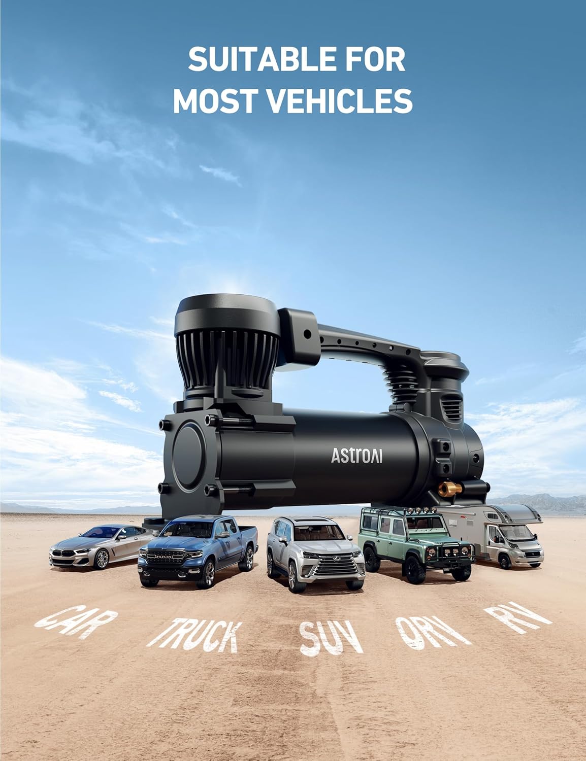 OLPUMP Pump Compressor 20G- Heavy-Duty Air Compressor 12V Portable Offroad Air Compressor with 1.97CFM, 120PSI Tire Pump with Alligator Clips, LED Light for Pickups,Trucks, SUVs, RVs Cars for Up to 33 Inch Tires
