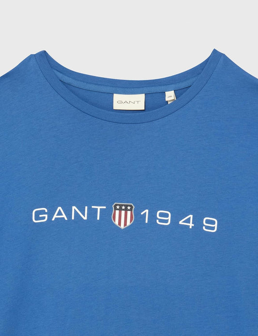 GANT Men's PRINTED GRAPHIC SS T-SHIRT, Rich Blue, 3XL