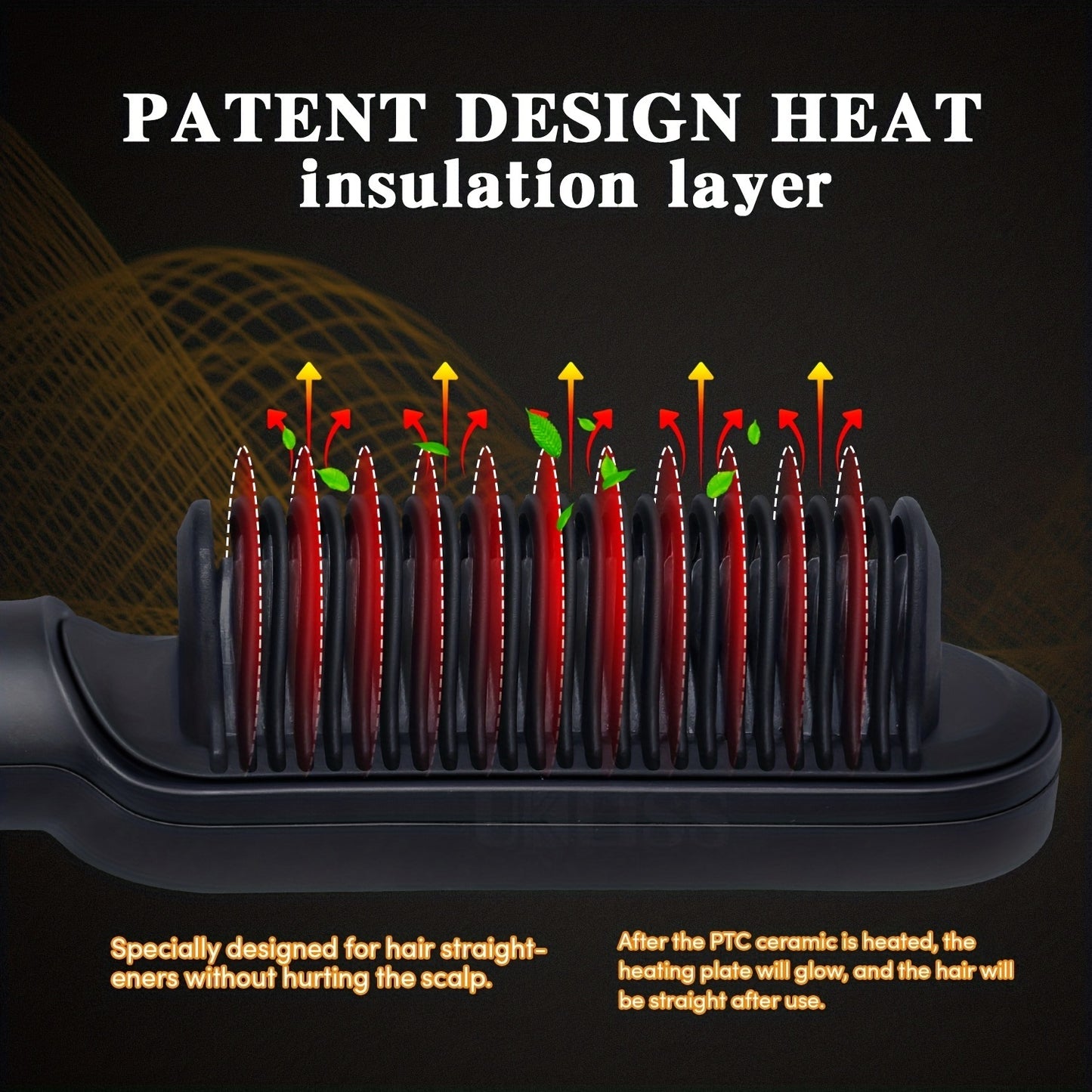 2-in-1 Electric Hair Straightener Brush Hot Comb Adjustment Heat Styling Curler Anti-Scald Comb, 2-in-1 Styling Tool for Long-Lasting Curls and Straight Hair