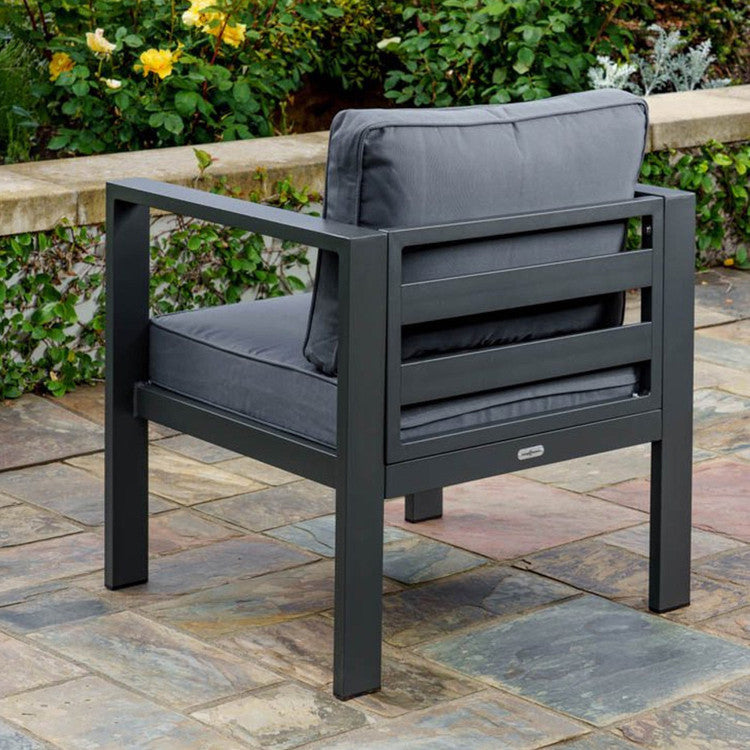 Lakeview Modern Outdoor Aluminum Chair, Ottoman, and Side Table Set