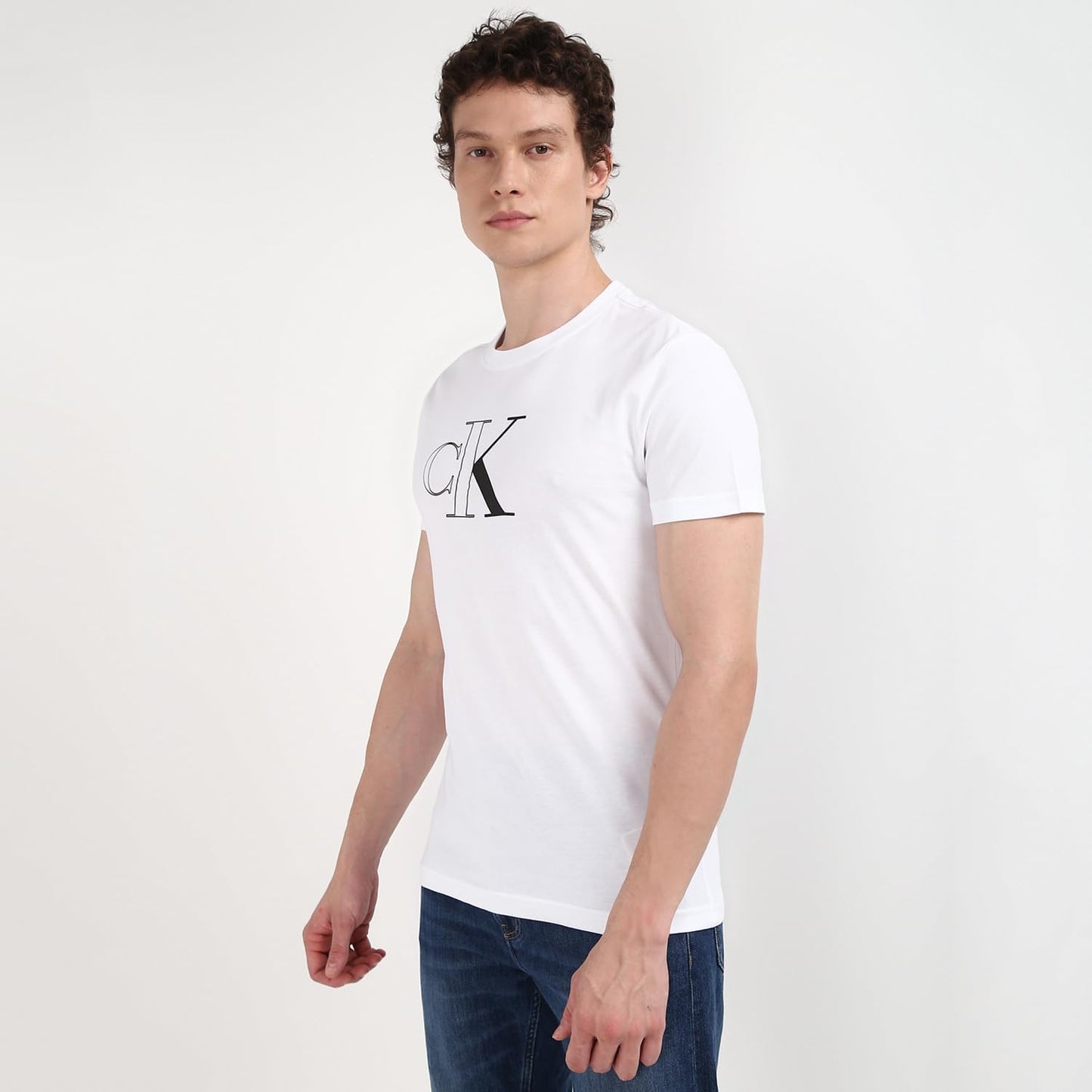 Calvin Klein Jeans Men's Outline Monologo Short Sleeve Round Neck T-Shirt