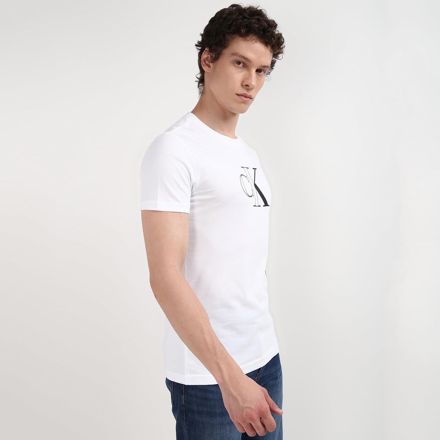 Calvin Klein Jeans Men's Outline Monologo Short Sleeve Round Neck T-Shirt