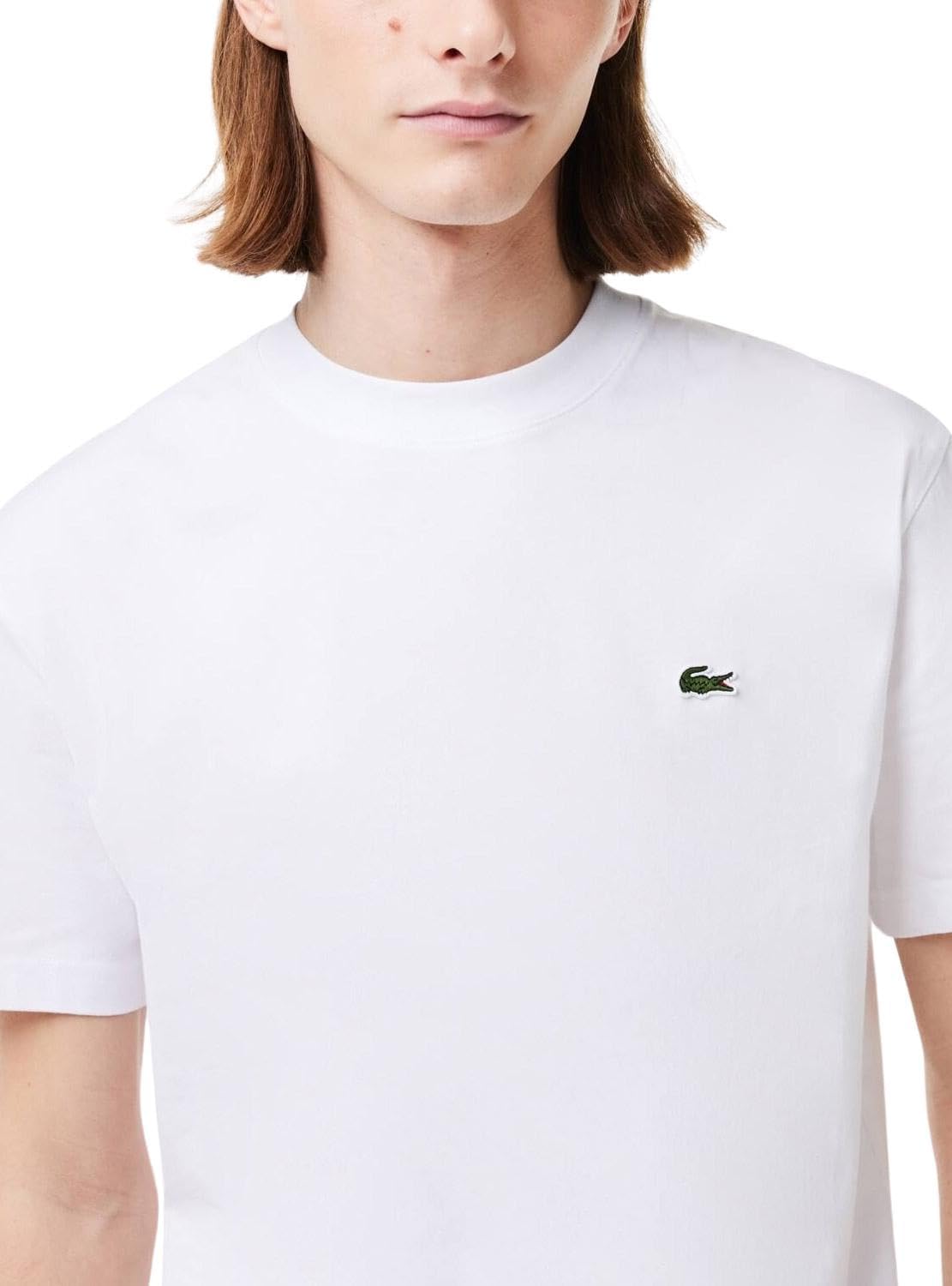 Lacoste Mens 2024 Cotton Fabric Logo Classic Fit Versatile T-Shirt