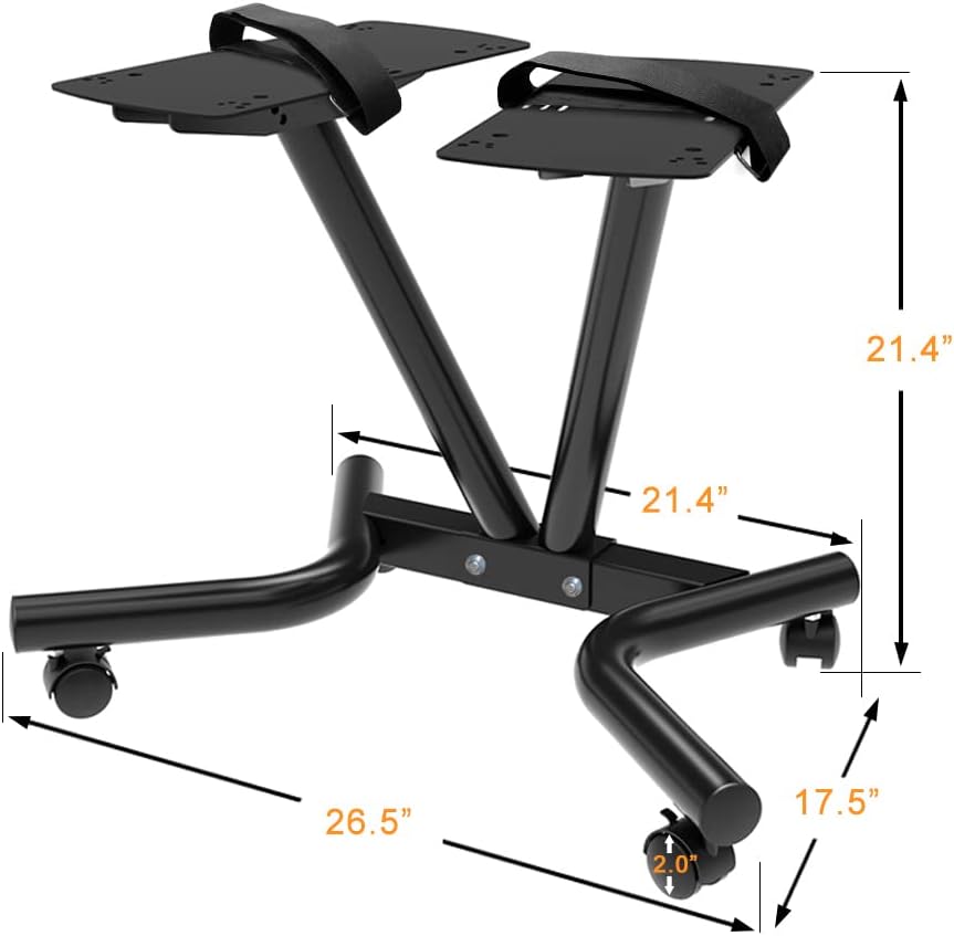 Adjustable Stand Fitness Dial Dumbbell Rack with Adjustable Belt for Home Gym Set