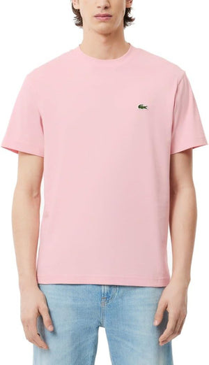 Lacoste Mens 2024 Cotton Fabric Logo Classic Fit Versatile T-Shirt