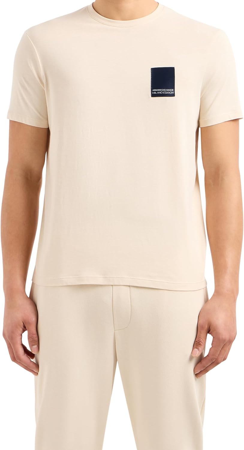 Armani Exchange Men's Limited Milano Edition Regular Fit Patch Logo Tee T-Shirt