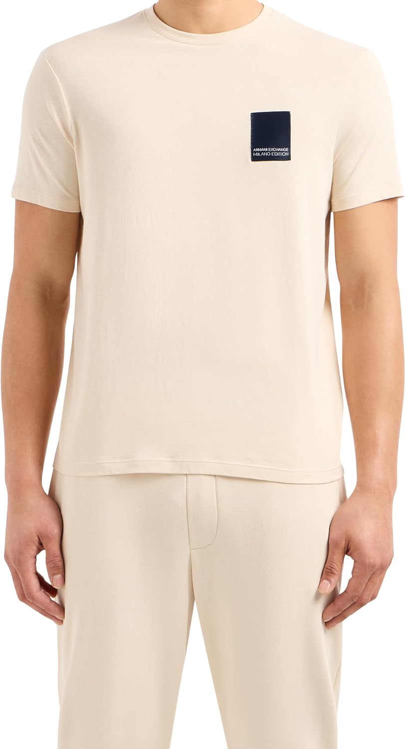 Armani Exchange Men's Limited Milano Edition Regular Fit Patch Logo Tee T-Shirt