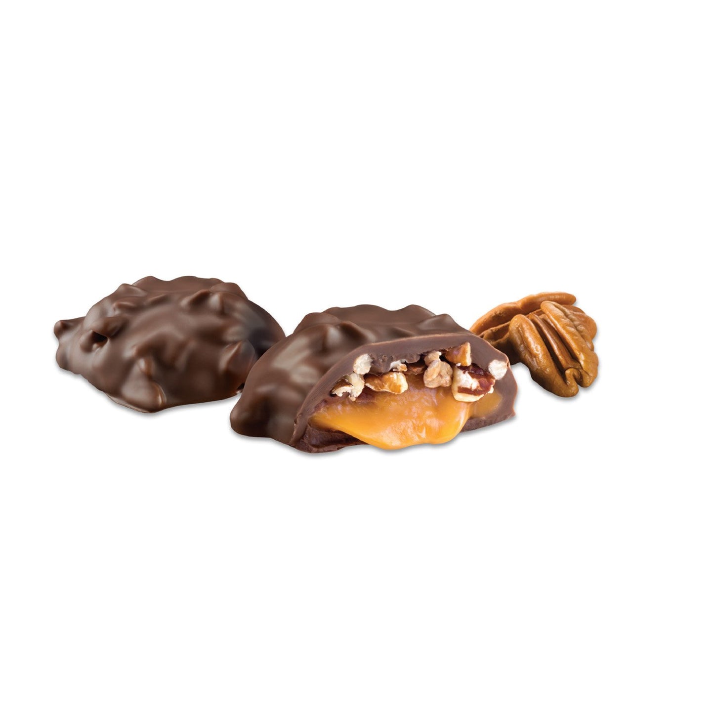 Russell Stover Pecan Delight Gusset Bag 16.10 Ounce Russel Stover Milk Chocolate Covered Candy Pack, Crunchy Pecans and Buttery Caramel Covered In Sweet Milk Chocolate Candy, Individually Wrapped