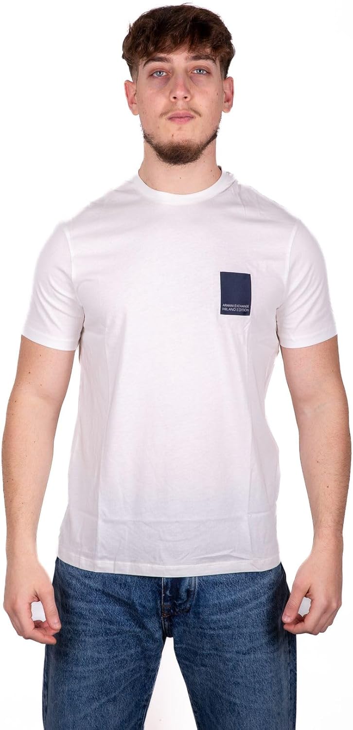 Armani Exchange Men's Limited Milano Edition Regular Fit Patch Logo Tee T-Shirt