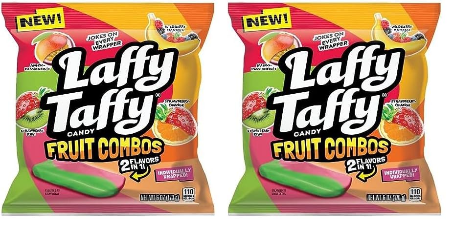 Laffy Taffy Candy, Fruit Combos, Individually Wrapped Mini Bars, 6 Ounce