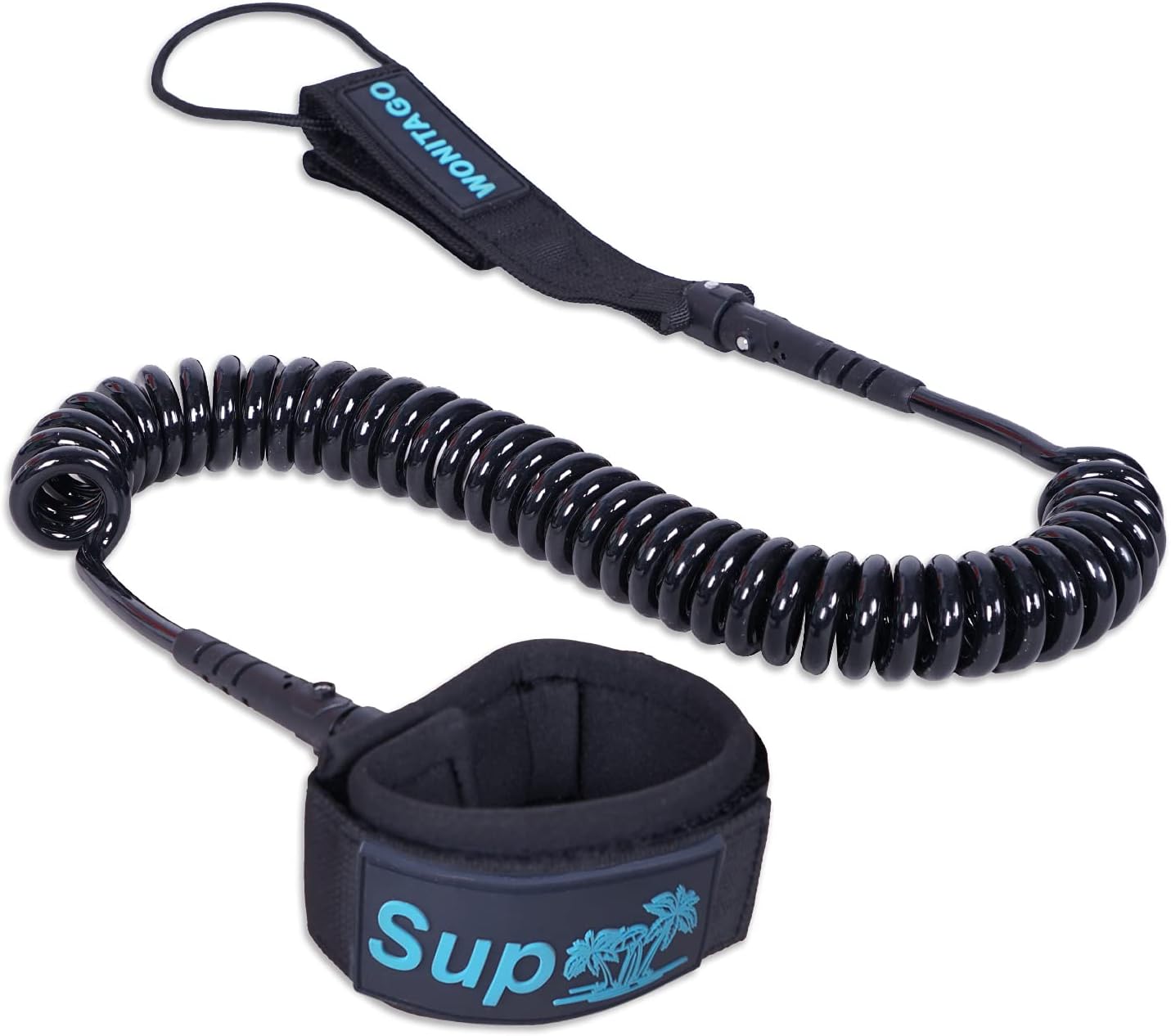 Coiled SUP Leash Premium Stand Up Paddle Board Leg Rope Wrist Strap Surfboard Leash for Paddleboard, Shortboard, Longboard