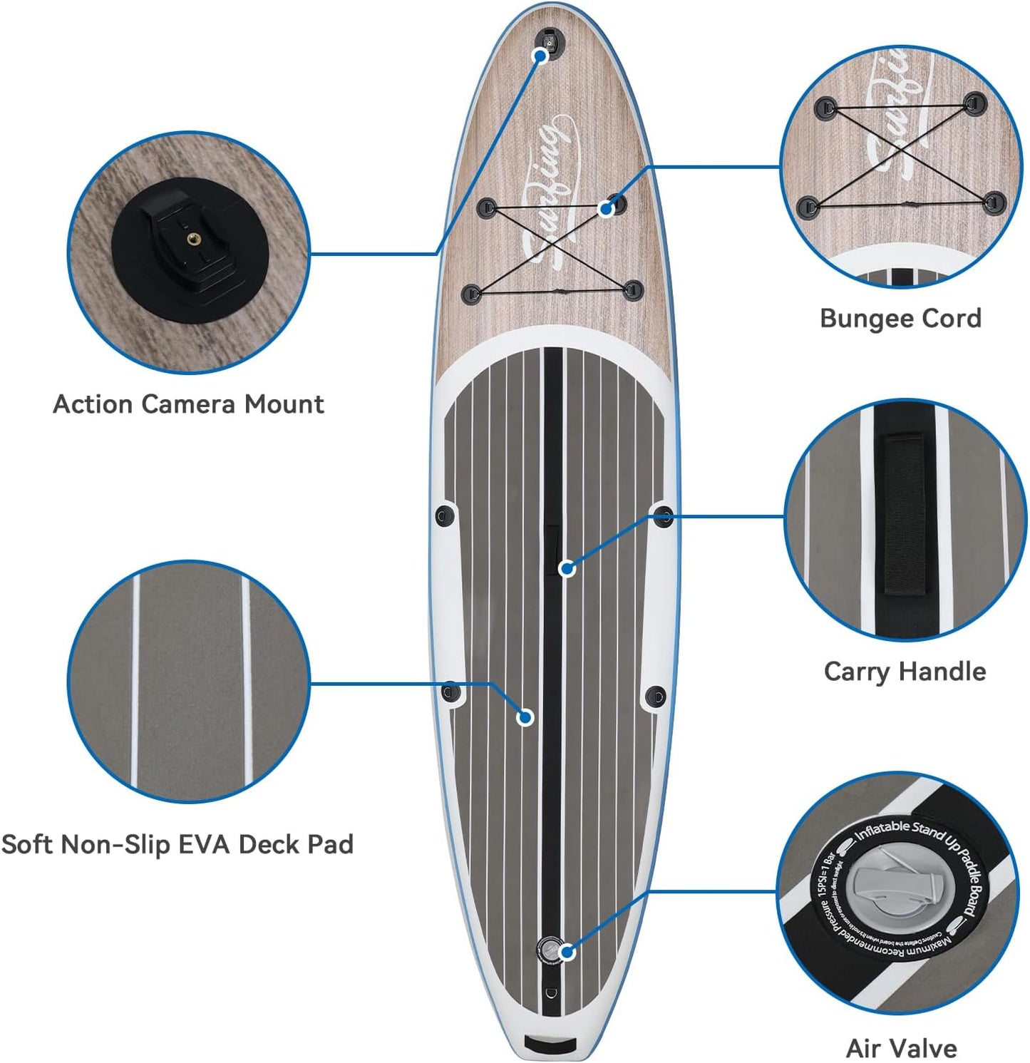 Inflatable Stand Up Paddle Board with Kayak Seat, Non-Slip Deck SUP Paddle Board with Premium Kayak and SUP Accessories & Backpack, Portable Standing Boat for Youth & Adult