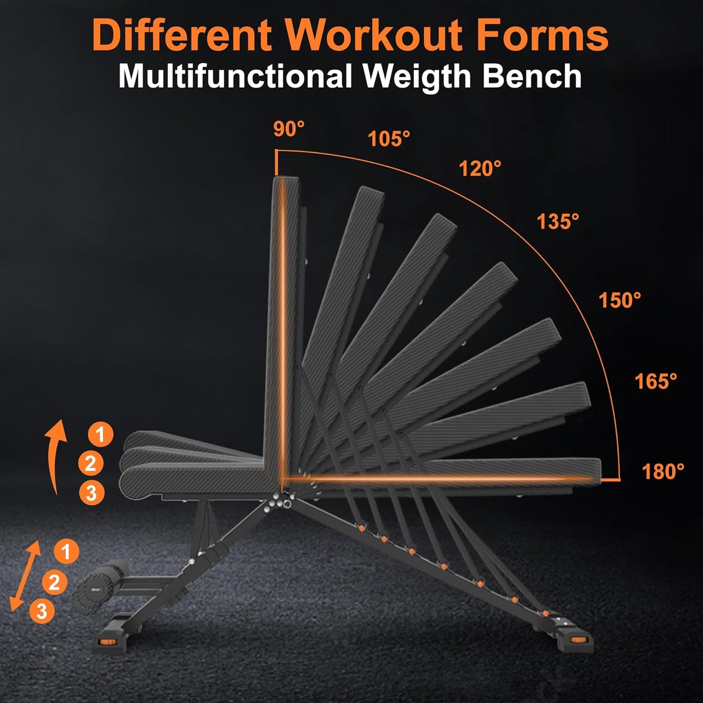 Work Out system - Weight Bench Folding Strength Training Bench for Full Body Workout Incline Bench with CST Home Workout Studio