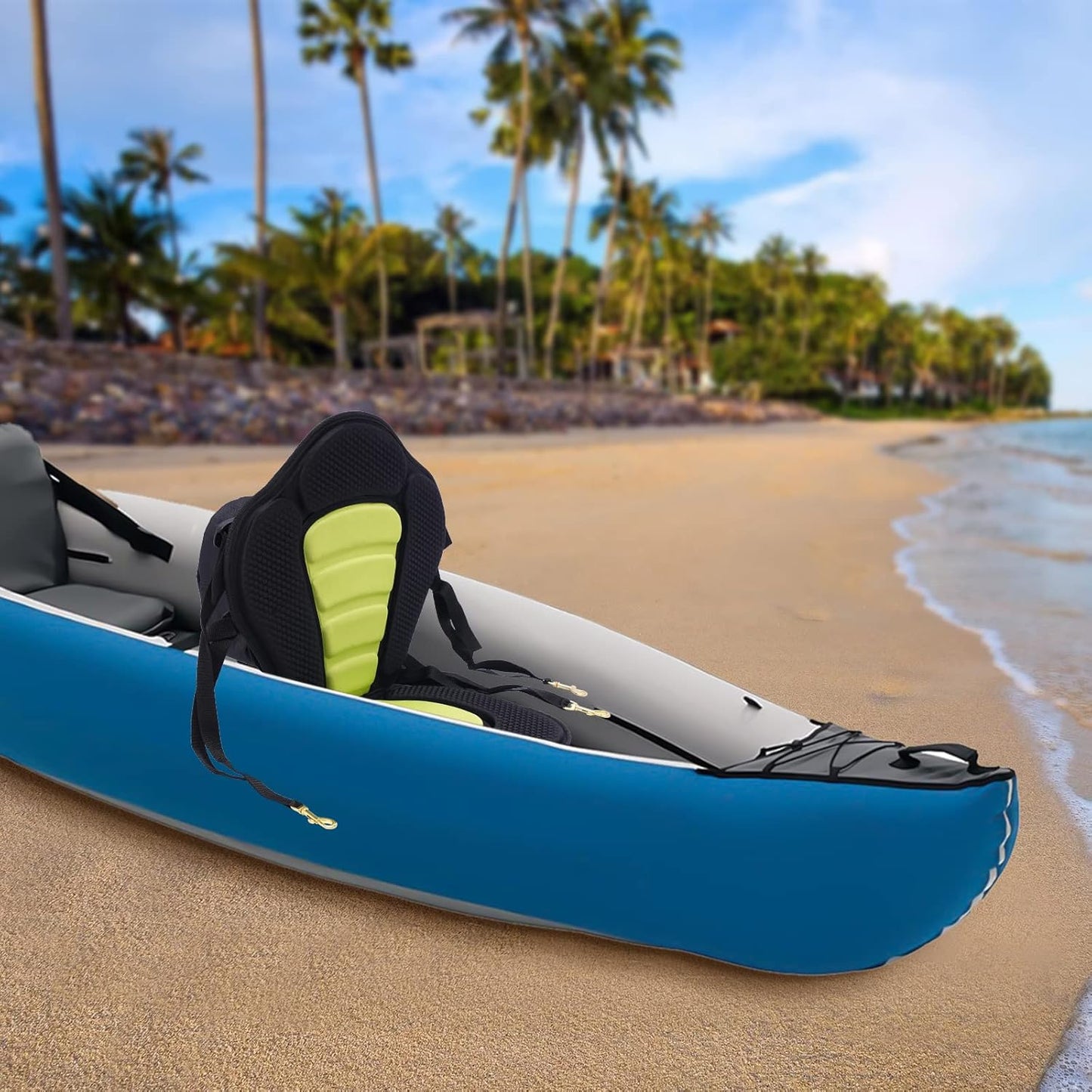 Deluxe Kayak Seat Fishing Boat Seat with Storage Bag, Detachable Paddle Board Seat Adjustable Lifetime Kayak Accessories for Kayak sup and Canoe