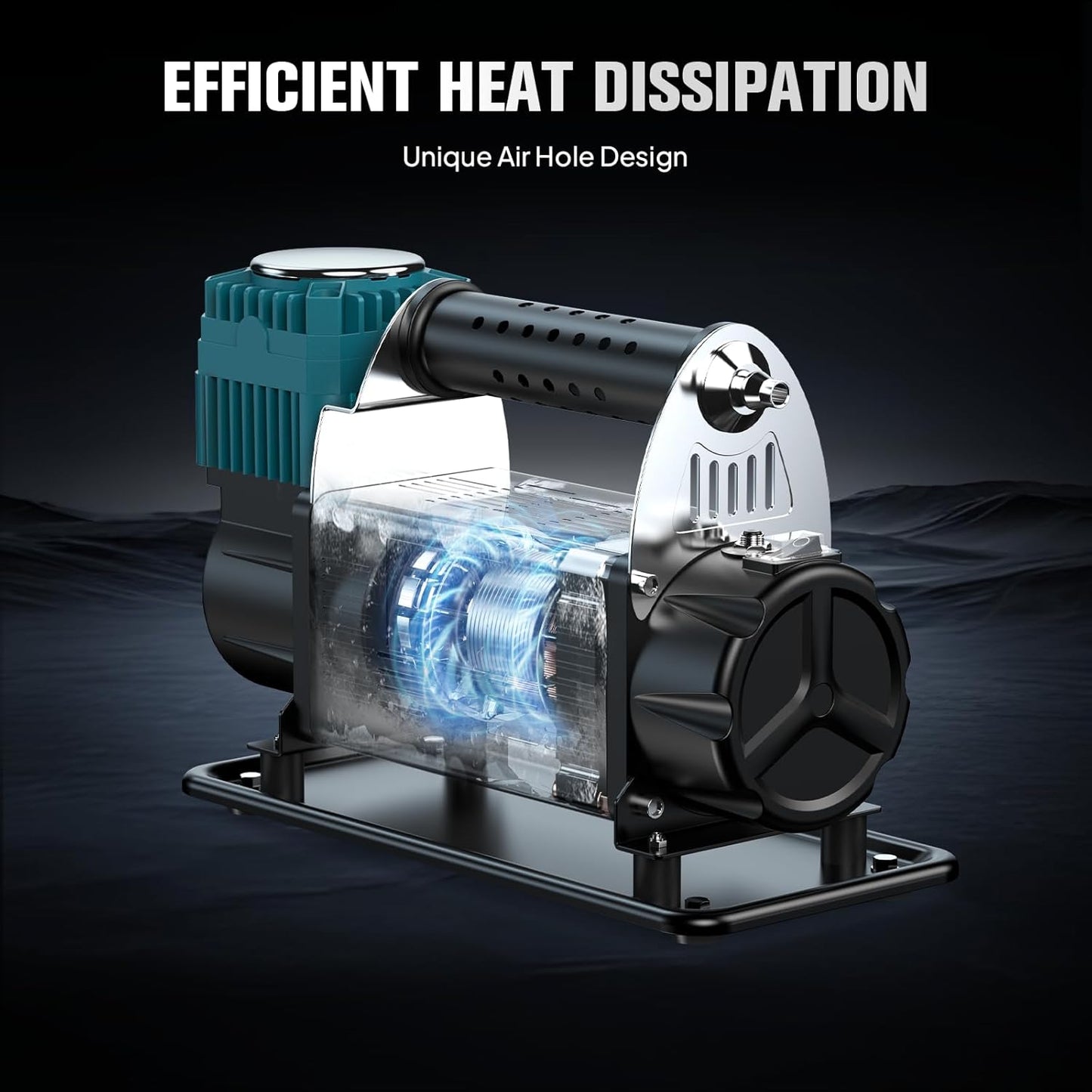 OLPUMP Pump Compressor - 12V Air Compressor Heavy Duty, 5.65 CFM Offroad Air Compressor Pump Portable, Max 150PSI for SUV RV Tire 4x4 Vehicle ATV UTV Tractor (Blue)