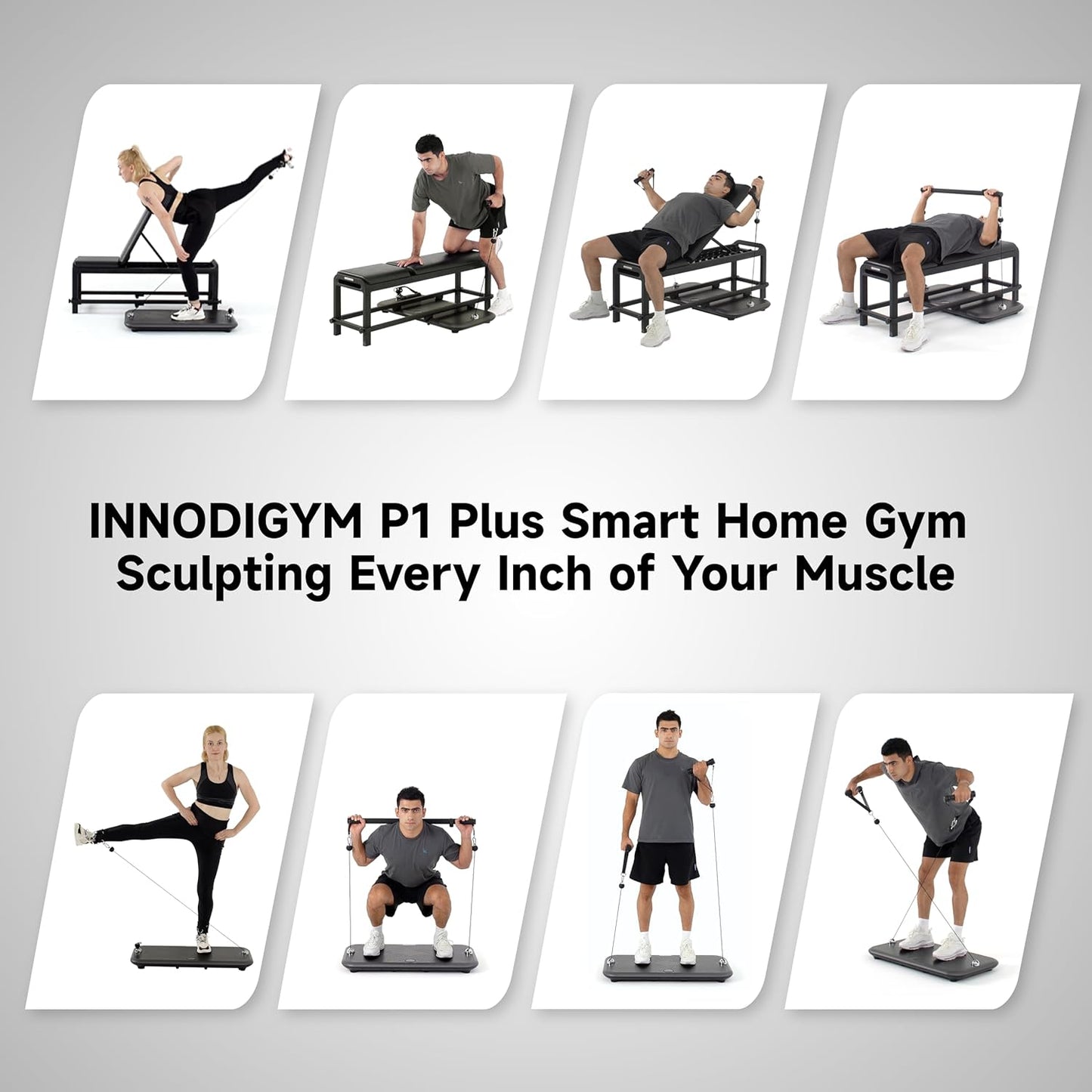 Smart Home Gym MAX500 & Flat Bench & Rowing Bench