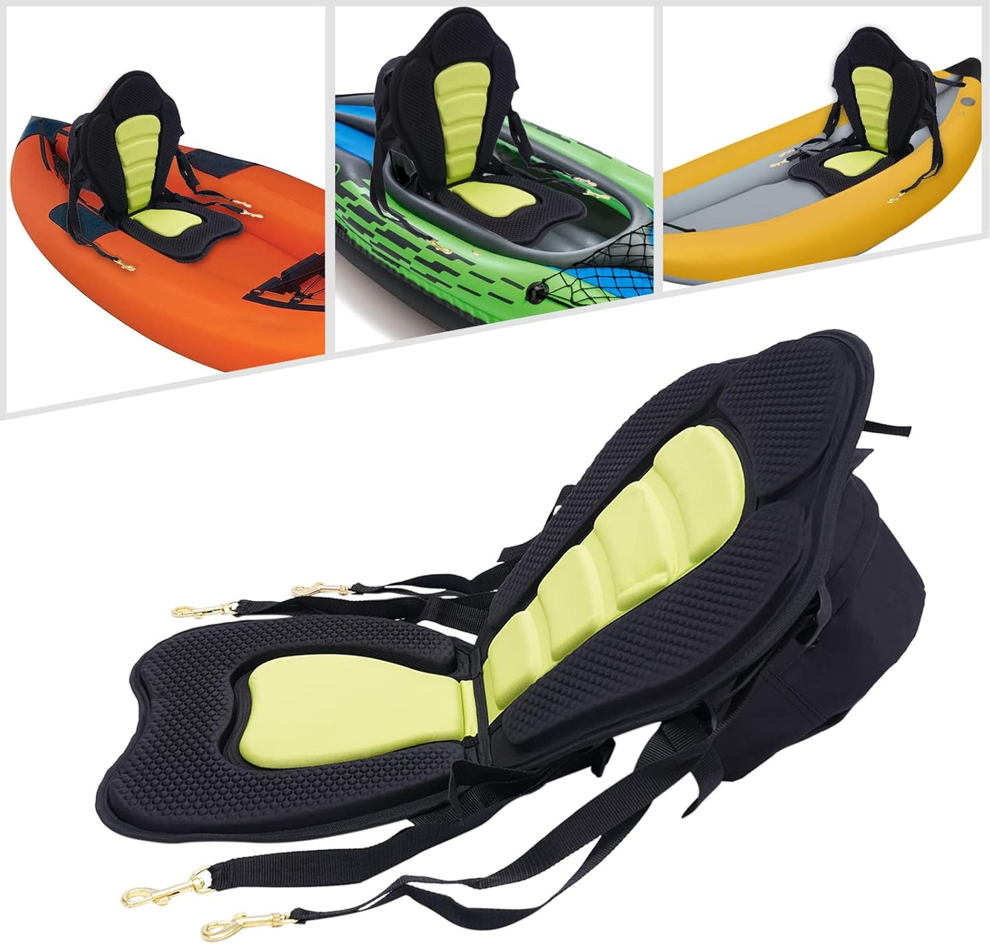Deluxe Kayak Seat Fishing Boat Seat with Storage Bag, Detachable Paddle Board Seat Adjustable Lifetime Kayak Accessories for Kayak sup and Canoe