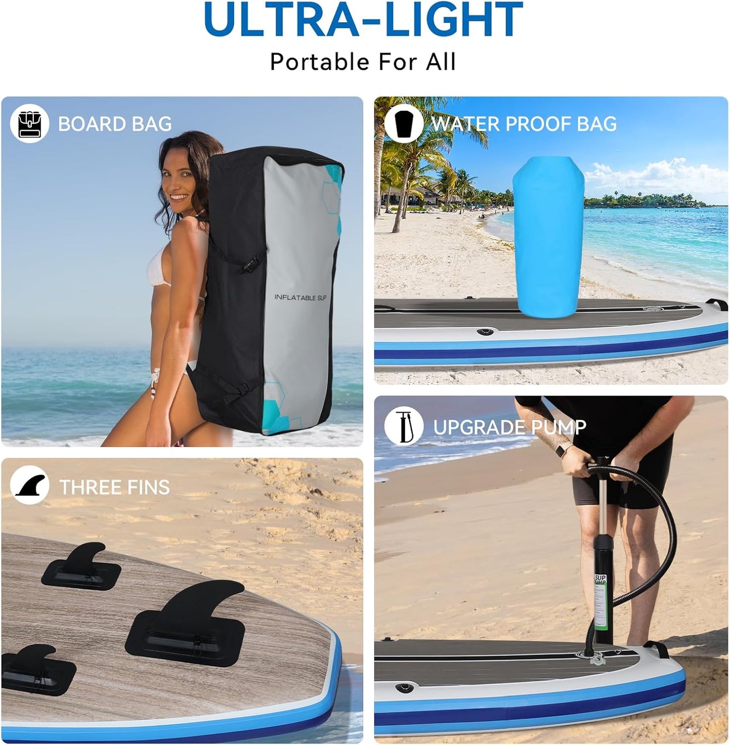 Inflatable Stand Up Paddle Board with Kayak Seat, Non-Slip Deck SUP Paddle Board with Premium Kayak and SUP Accessories & Backpack, Portable Standing Boat for Youth & Adult