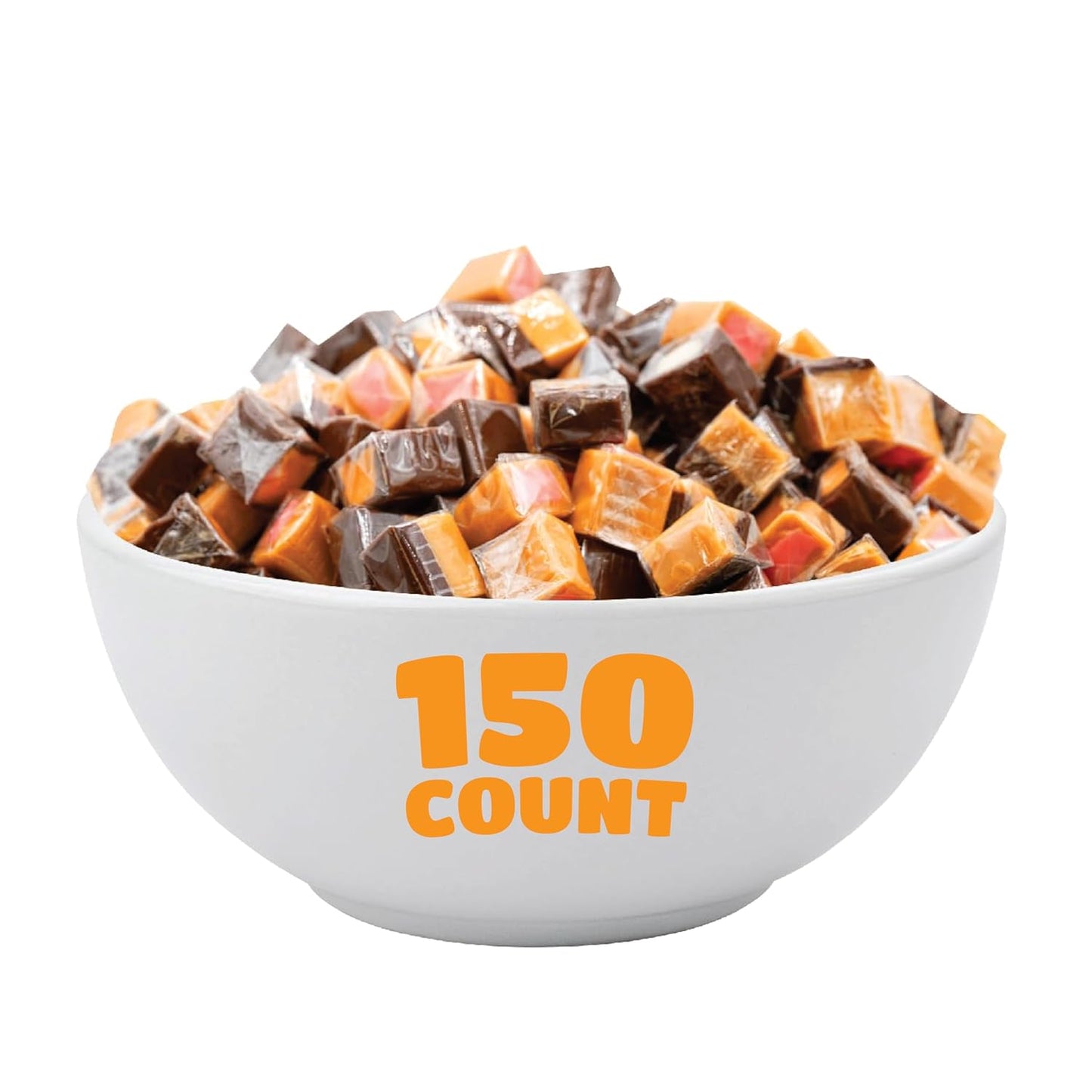 Caramel Cubes Mix - 2 Pound Bulk Pack (About 150 Count) - Assorted Flavors - Soft Filled Candy - Individually Wrapped