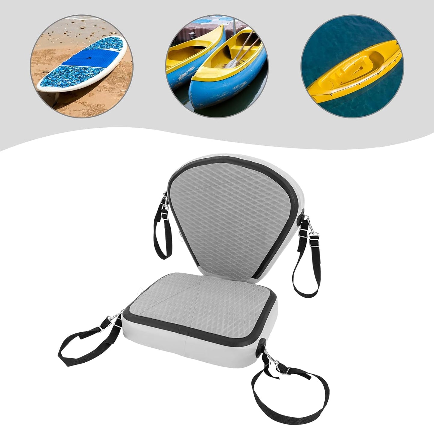 Kayak Seat Padded Kayak Seat Thicken Seat Cushion for Kayak Kayak Kayak Accessories Outdoors Fishing Boat Seat Detachable Paddle Board Seat Canoe Seats with Back Support Kayak Seat Cushion