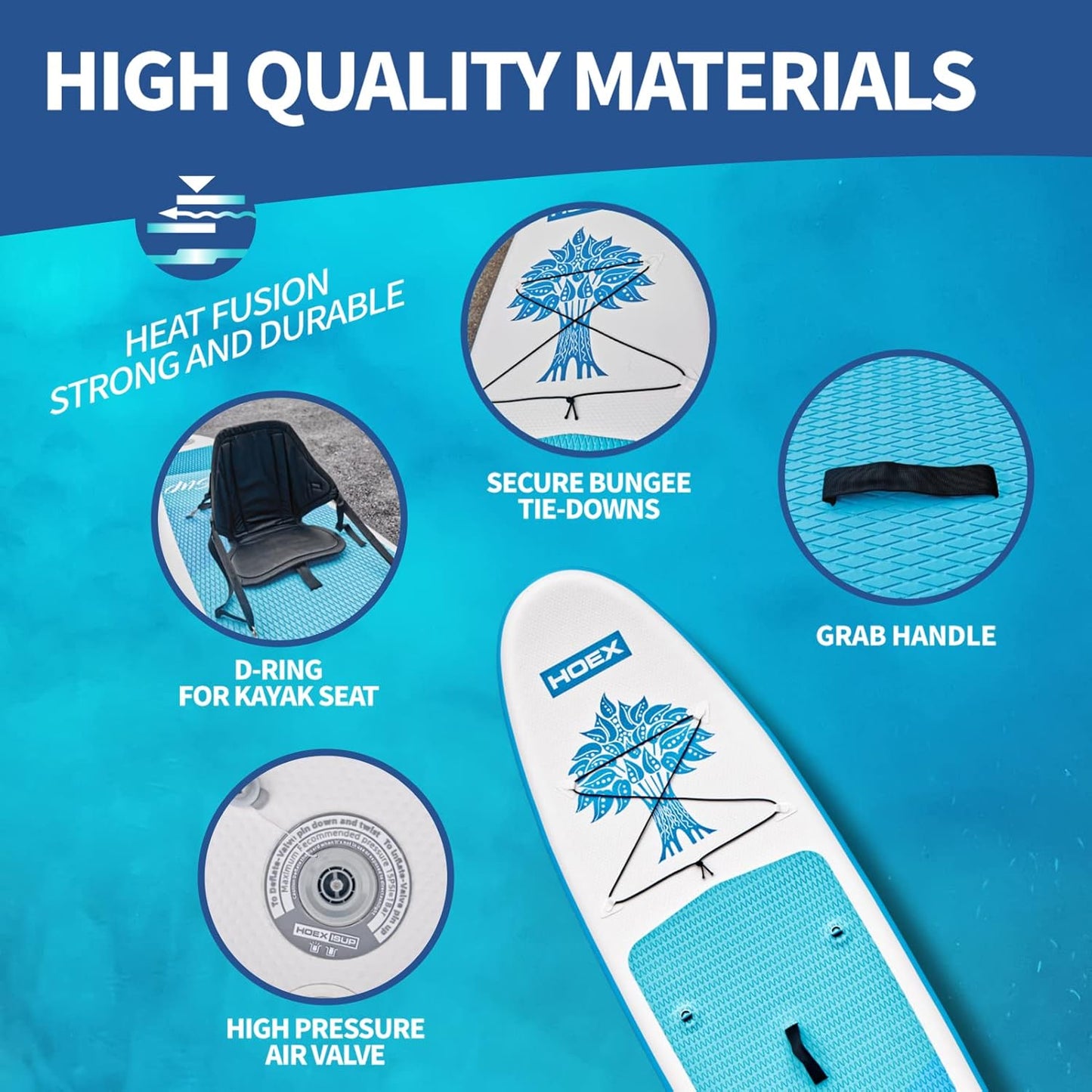 Inflatable Stand Up Paddle Board, 10ft Paddle Boards for Adults with Premium SUP Paddleboard Accessories & Backpack, Wide Stable Design, Non-Slip Comfort Deck for Beginners & Experts