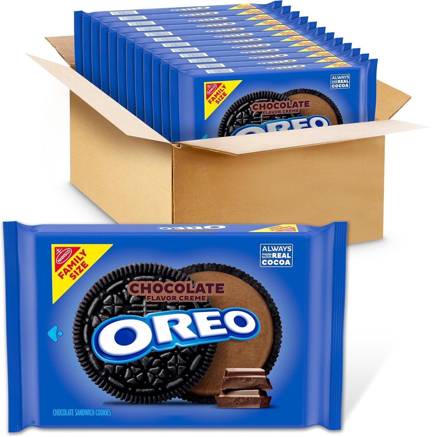 OREO Fudge Covered Chocolate Sandwich Cookies, Original Flavor, 12 - 7.9 oz Boxes