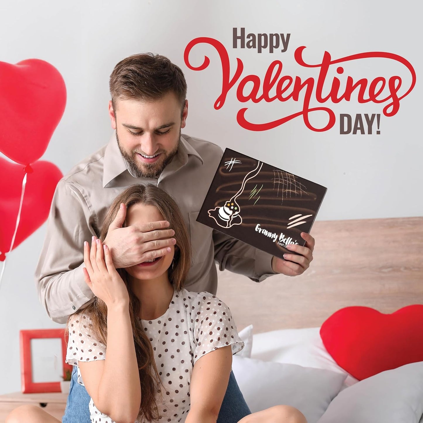 6 Valentines Chocolate Covered Cookies Gift Basket, Gourmet Candy Gift Box for Food Delivery, Cookie Gifts Ideas for Wife Husband Girlfriend Boyfriend