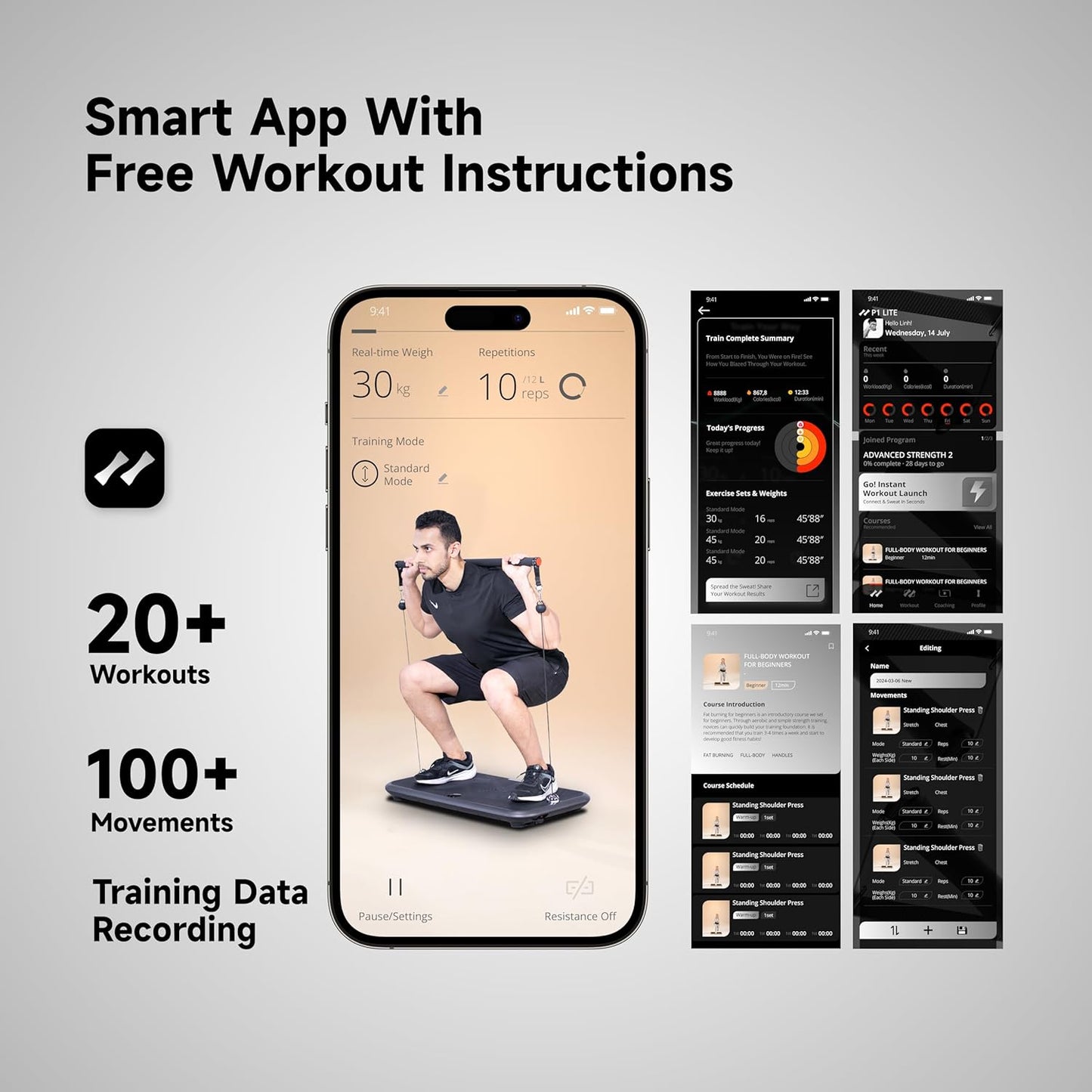 Smart Home Gym MAX500 & Flat Bench & Rowing Bench