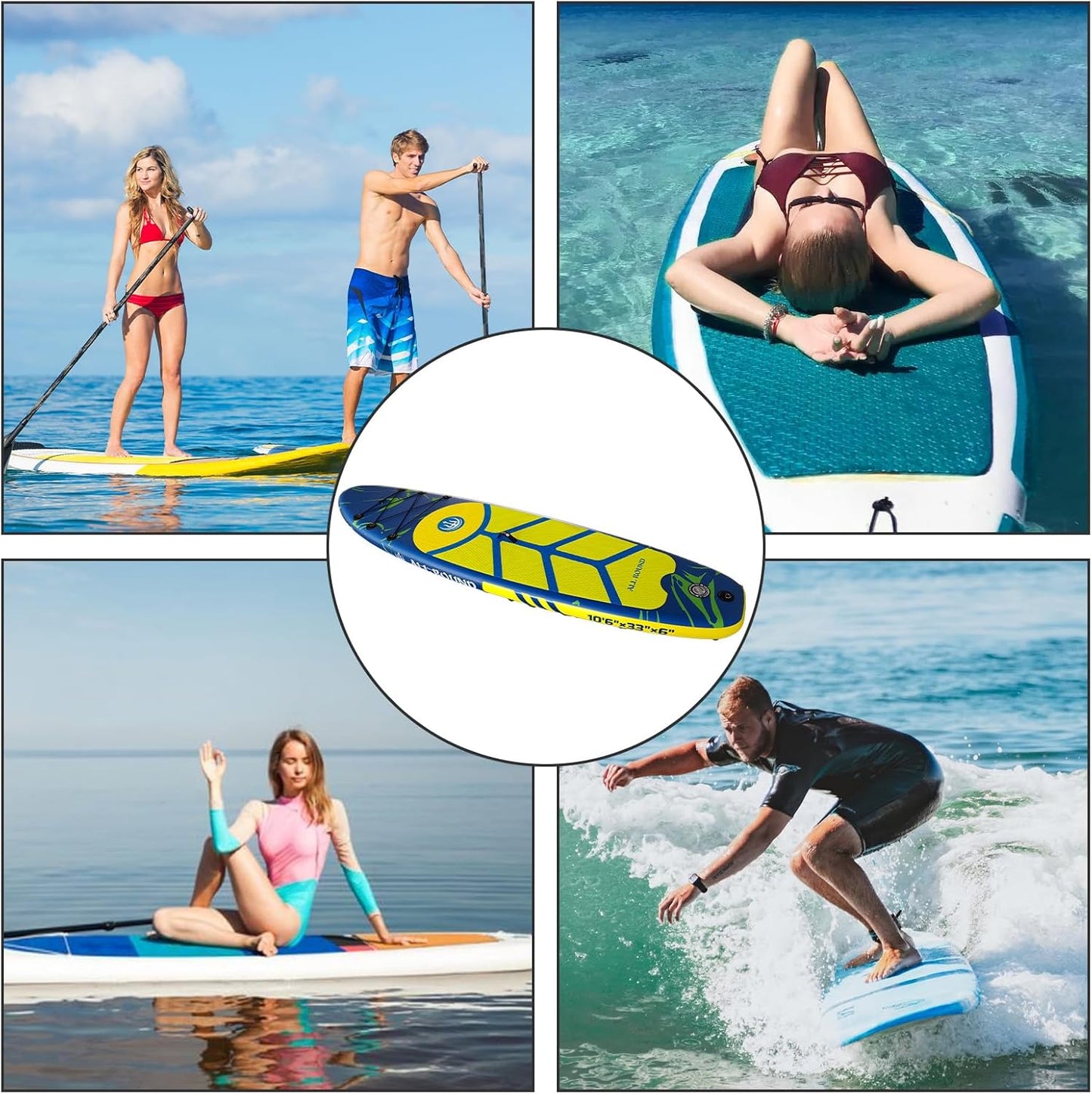 OceanLife Inflatable Paddle Board - ST - 10'6" Stand Up Paddle Boards with Premium Accessories, Aluminum Paddle, Pump, Safety Rope, Repair Kit, Backpack, Wide Stable Design, Non-Slip Deck Paddle Boards for Adults