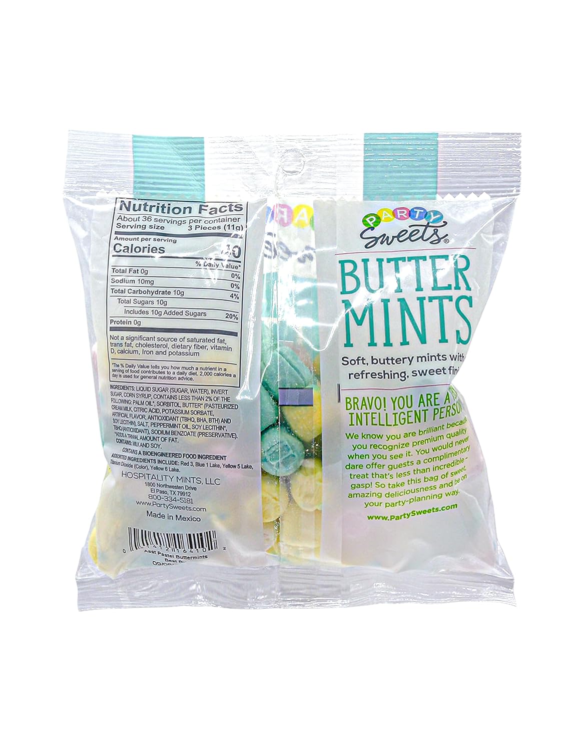 Party Sweets Assorted Pastel Buttermints, 14 Ounce, Appx. 100 pieces from Hospitality Mints