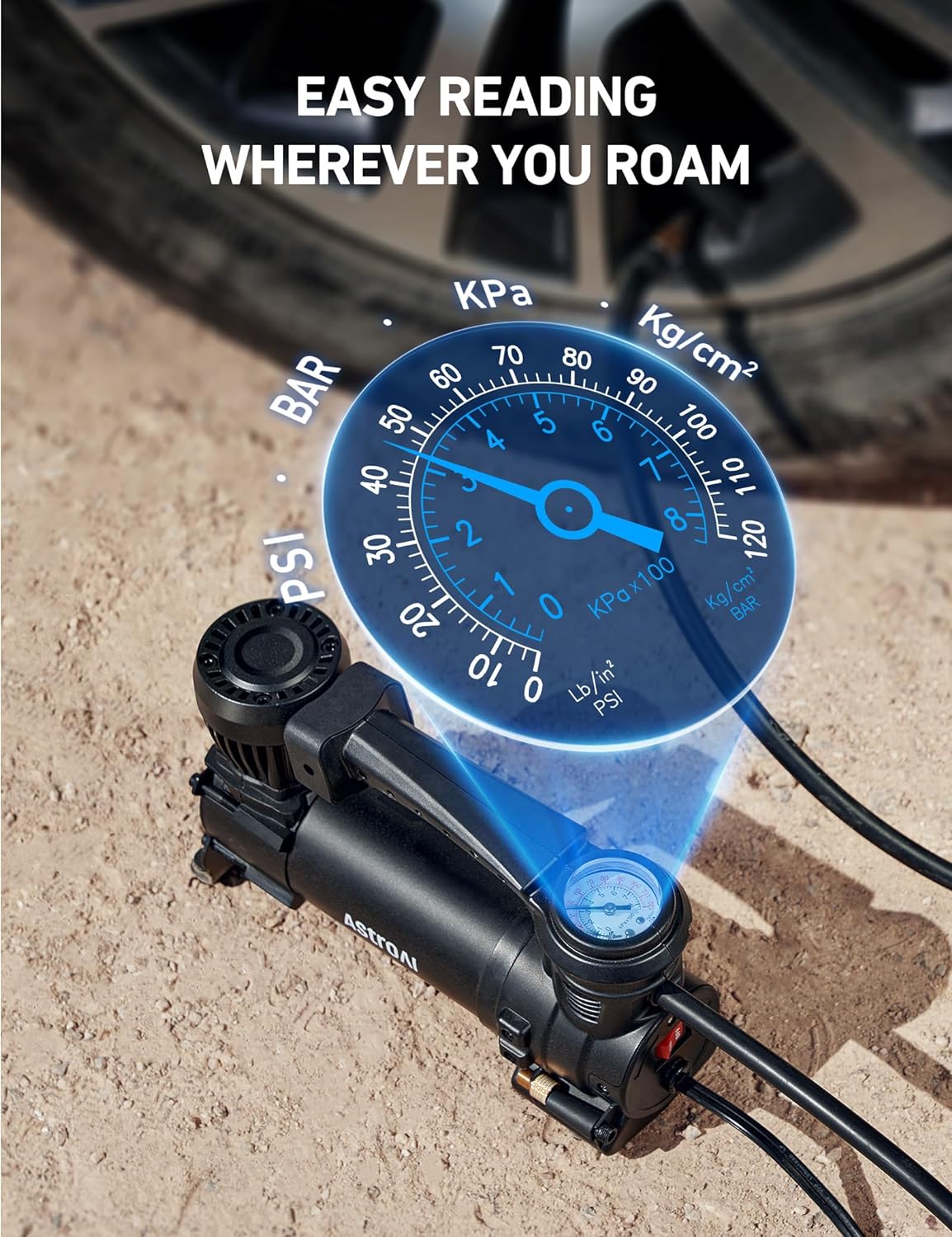 OLPUMP Pump Compressor 20G- Heavy-Duty Air Compressor 12V Portable Offroad Air Compressor with 1.97CFM, 120PSI Tire Pump with Alligator Clips, LED Light for Pickups,Trucks, SUVs, RVs Cars for Up to 33 Inch Tires