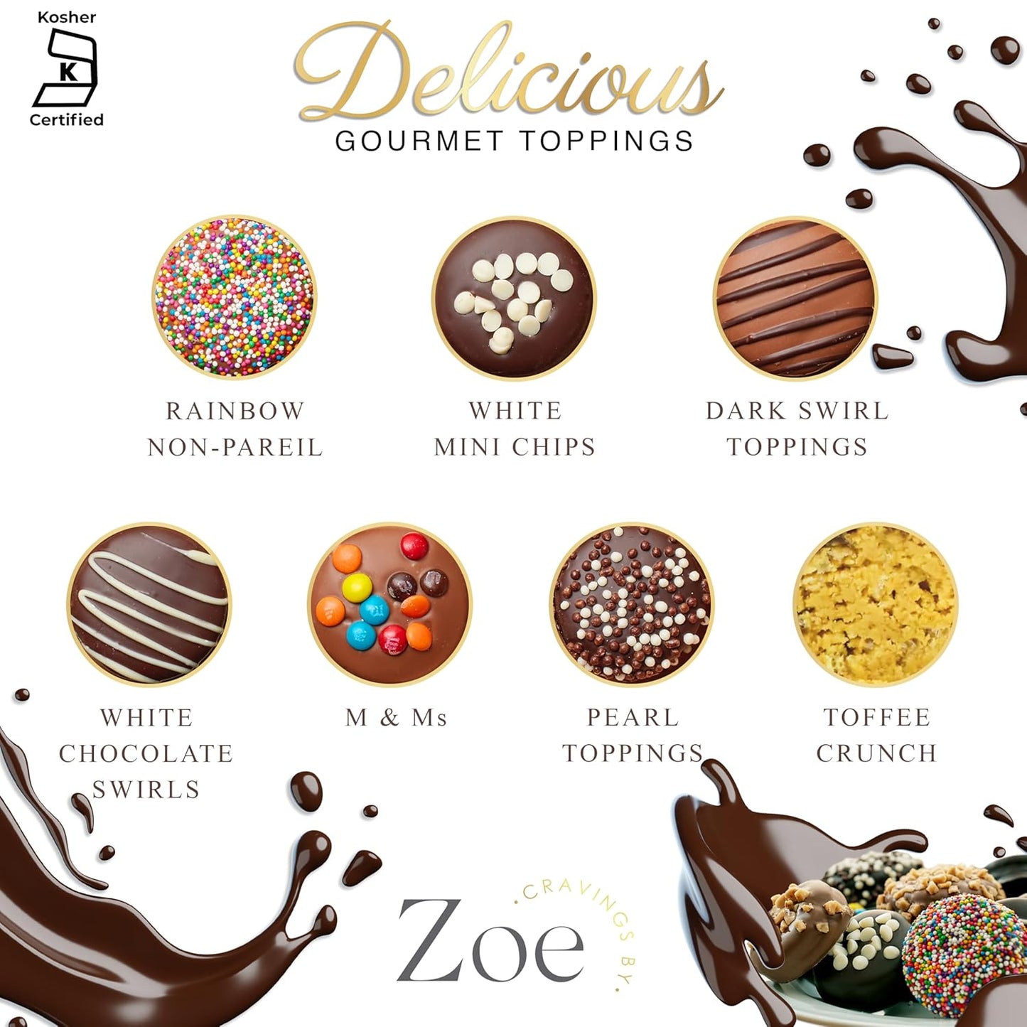 CRAVINGS BY ZOE Chocolate Covered Cookies Gift Basket | 12 Piece | Kosher Milk & Dark Belgian Chocolate Gourmet Food Gift Box | Birthday, Holiday, Thank You, Candy Gifting Men Women