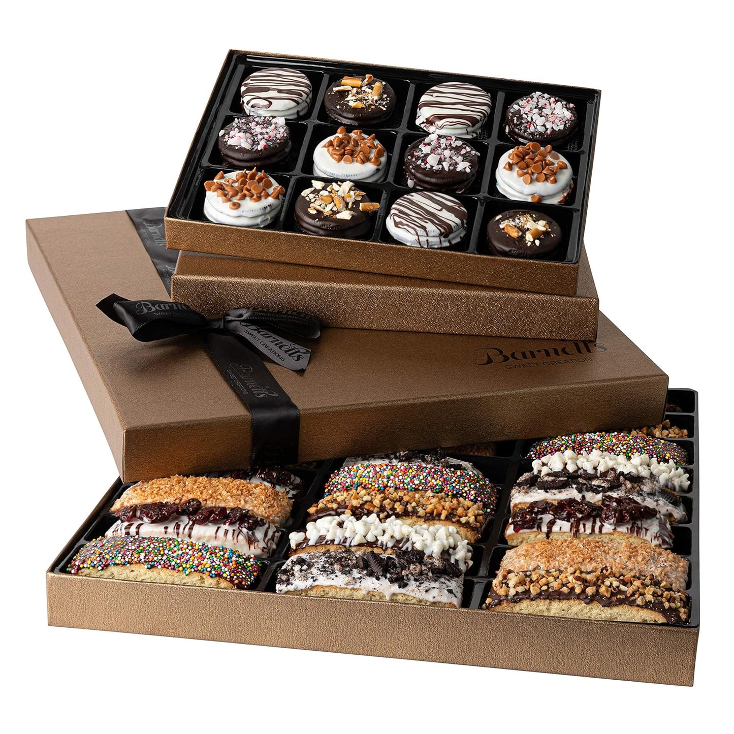 20 Chocolate Valentines Cookies Gift Basket, Gourmet Covered Candy Gift Box for Food Delivery, Cookie Gift Ideas for Galentines Friends Co-workers