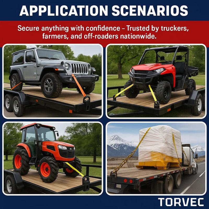 Torvec Heavy Duty Adjustable Trailer Stake Pocket D Ring w/ 1/2" Hitch Pin, WLL 24000 lbs & 4 Holes for Adjustmen, Stake Pocket D-Ring Tie Downs Utility for Flatbed Trucks and Trailer 4 Pack Hardware Industrial Black