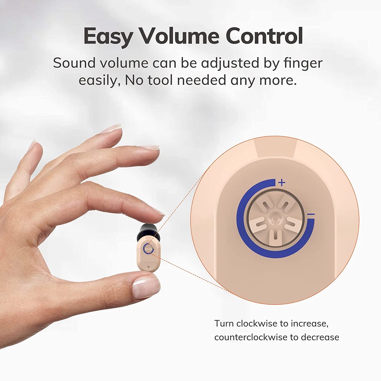 Rechargeable Hearing Aids for Seniors & Adults - Manual Volume Control | 120 Hrs. Bat. | LED Display Hearing Amplifiers for Mild to Moderate Hearing Loss | Personal Sound Amplification Devices