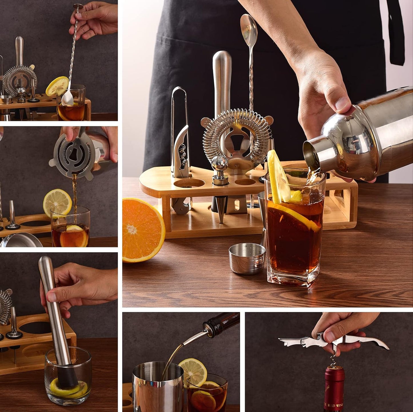 12-Piece Cocktail Shaker Set Bartender Kit for Drink Mixing, Bar, Home, Lounge & Party