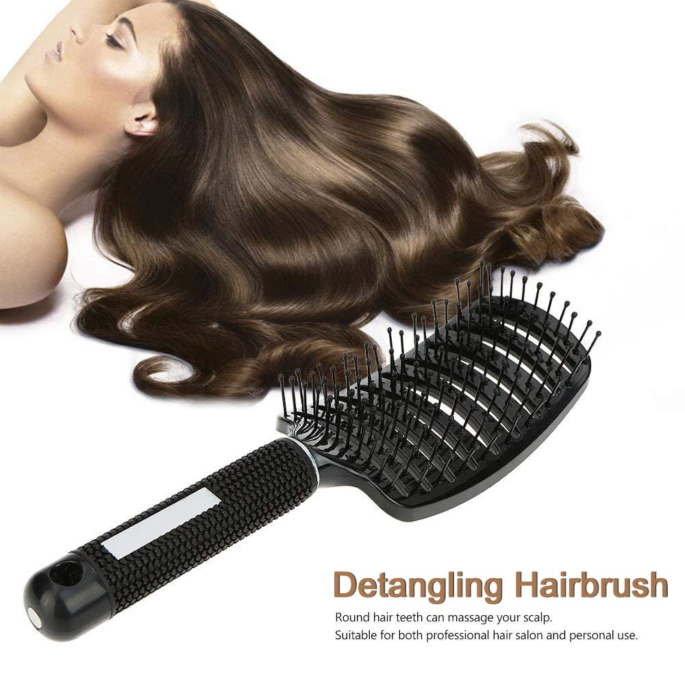 Vent Hair Brush Blow Dryer Brush, Women Thick Long Curly Paddle Hair Detangling Massage Brushes, Fast Drying Hair Straight Barber Volume Comb, Curved anti Static Styling Tool for Wet/Dry Hair