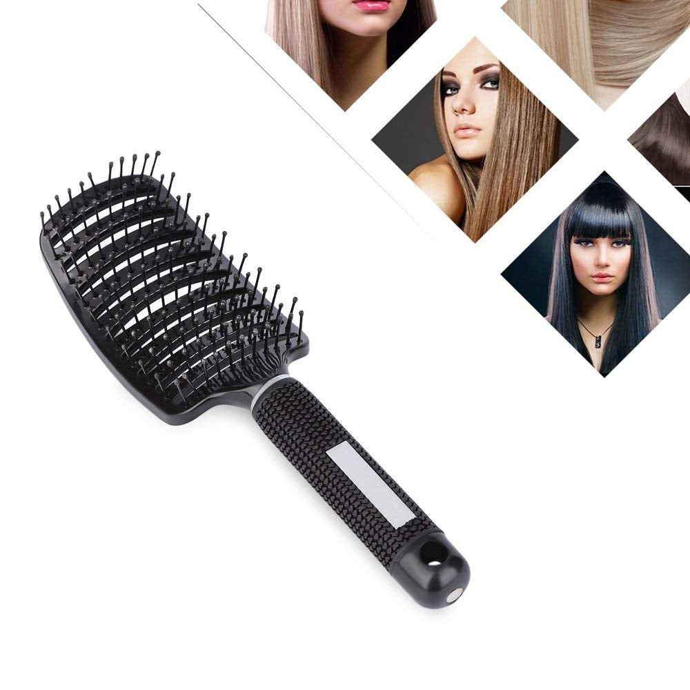 Vent Hair Brush Blow Dryer Brush, Women Thick Long Curly Paddle Hair Detangling Massage Brushes, Fast Drying Hair Straight Barber Volume Comb, Curved anti Static Styling Tool for Wet/Dry Hair