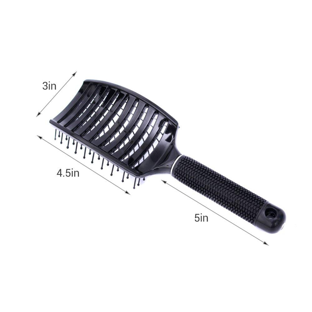 Vent Hair Brush Blow Dryer Brush, Women Thick Long Curly Paddle Hair Detangling Massage Brushes, Fast Drying Hair Straight Barber Volume Comb, Curved anti Static Styling Tool for Wet/Dry Hair