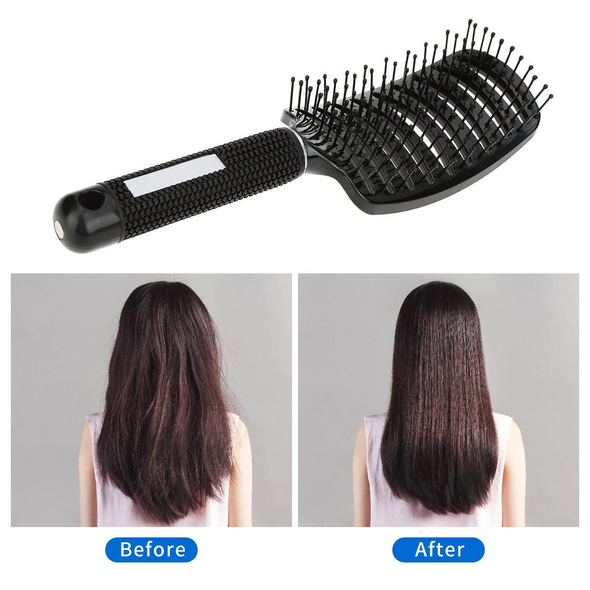Vent Hair Brush Blow Dryer Brush, Women Thick Long Curly Paddle Hair Detangling Massage Brushes, Fast Drying Hair Straight Barber Volume Comb, Curved anti Static Styling Tool for Wet/Dry Hair