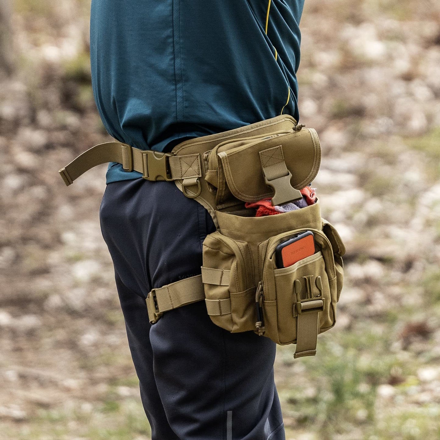 ANTARCTICA Waterproof Military Tactical Drop Leg Pouch Bag Type B Cross Over Leg Rig Outdoor Bike Cycling Hiking Thigh Bag