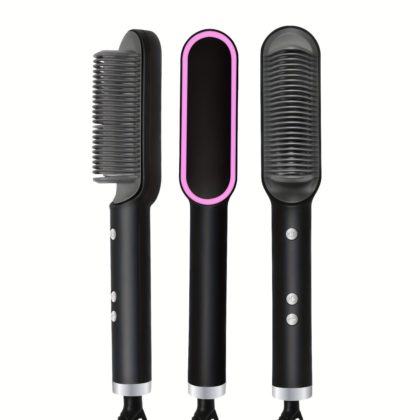 2-in-1 Electric Hair Straightener Brush Hot Comb Adjustment Heat Styling Curler Anti-Scald Comb, 2-in-1 Styling Tool for Long-Lasting Curls and Straight Hair